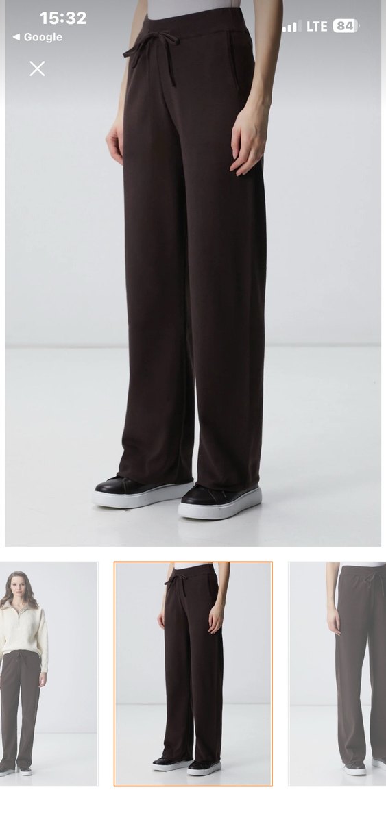 Network V Yaka Kahverengi Triko Kazak ve pantolon - Görsel 2