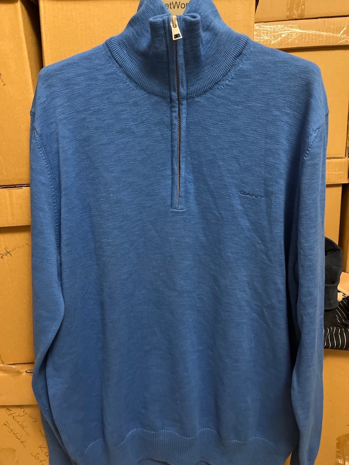 Gant marka Yarım Fermuarlı Yaka Mavi Erkek Triko - Görsel 2