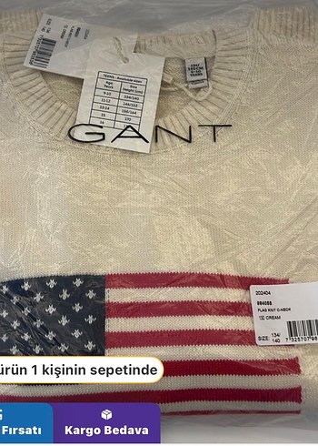 Gant marka kız çocuk kazak - Görsel 5