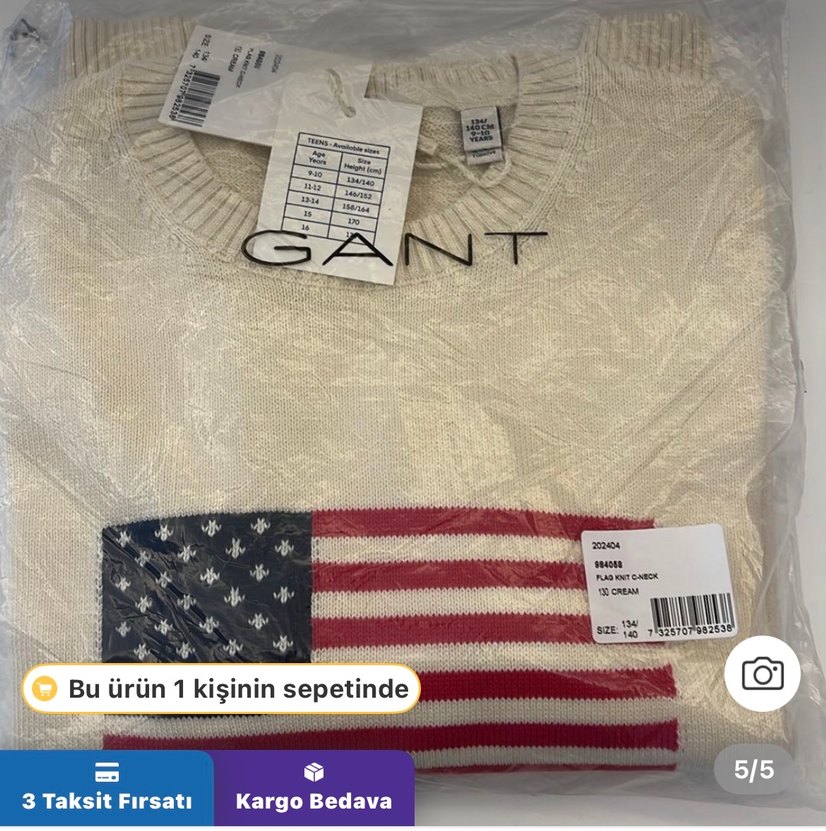 Gant marka kız çocuk kazak - Görsel 5