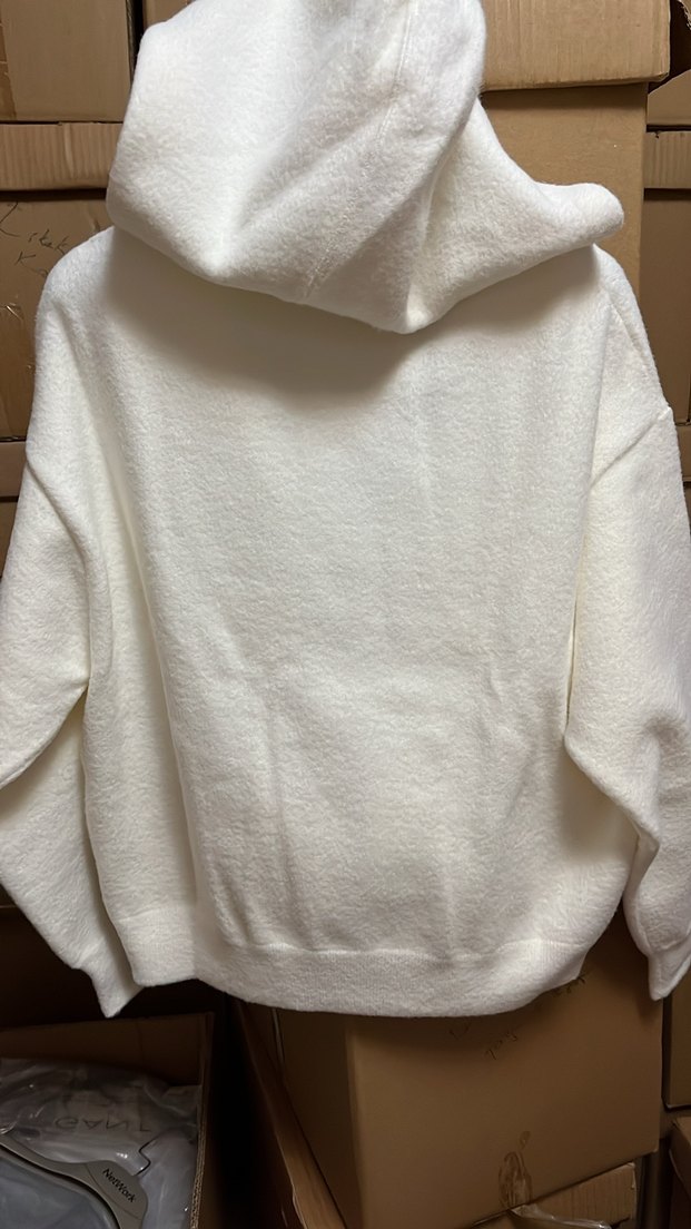 Network Kadın triko Beyaz Fermuarlı Rahat Ceket - Görsel 4