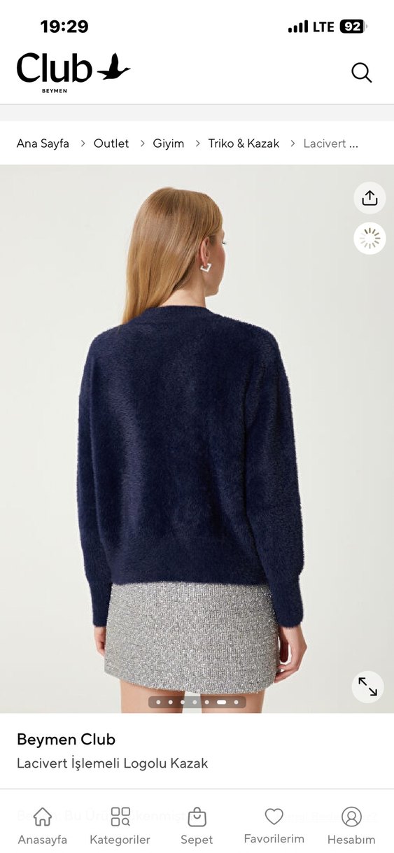 Nakışlı, Peluş Kumaşlı Kadın Kazak - Görsel 4