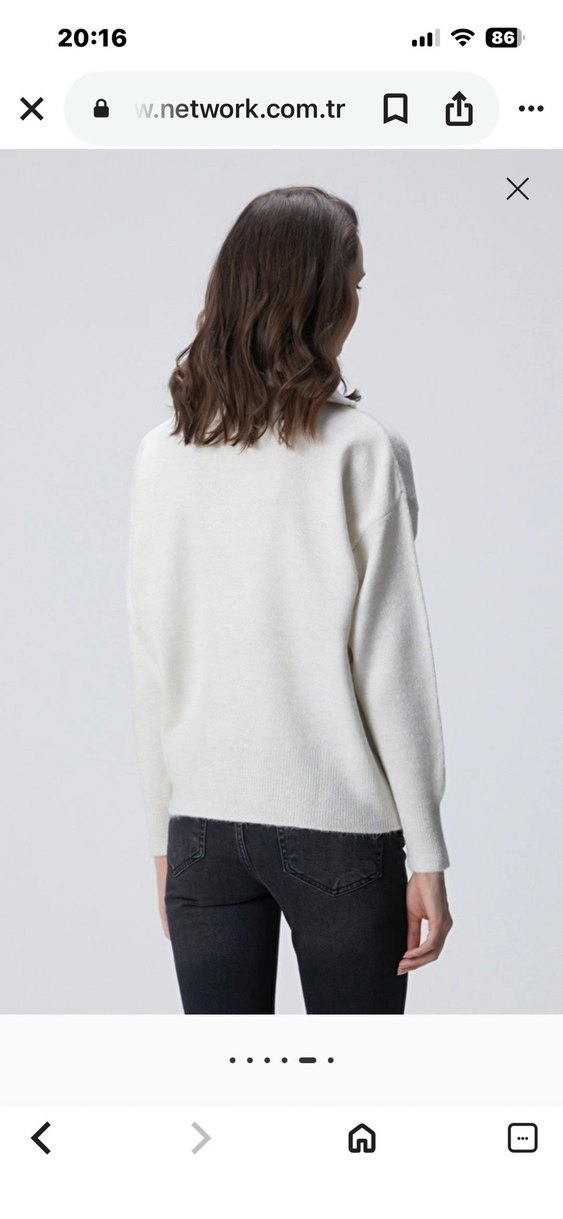 Network bayan Yarım Fermuarlı triko kazak - Görsel 4