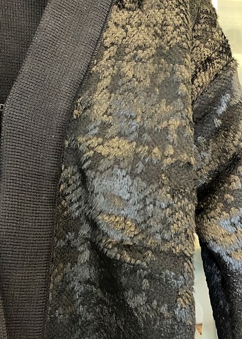 Network Siyah Tüylü ve triko Kadın Hırka - Görsel 3