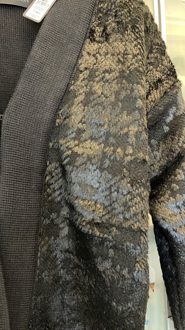 Network Siyah Tüylü ve triko Kadın Hırka - Görsel 3