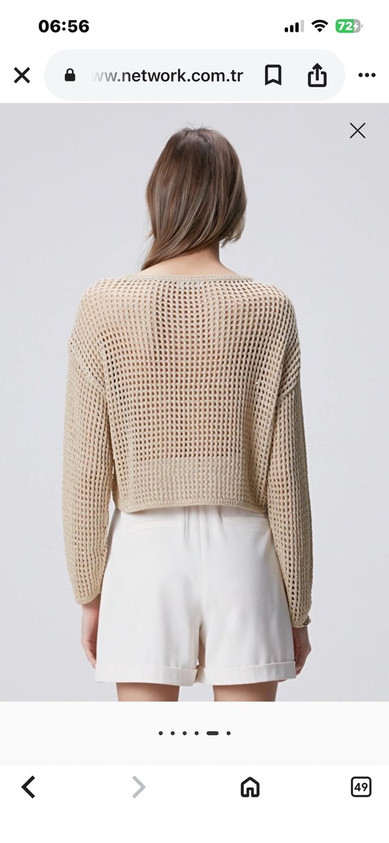 Siyah Örgü Kadın Uzun Kollu Bluz - Görsel 5