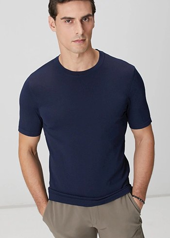 Erkek Haki Regular Fit Kısa Kollu triko kazak - Görsel 2