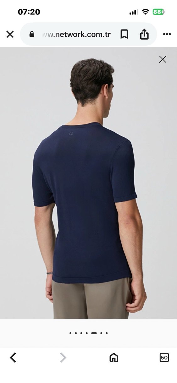 Erkek Haki Regular Fit Kısa Kollu triko kazak - Görsel 3