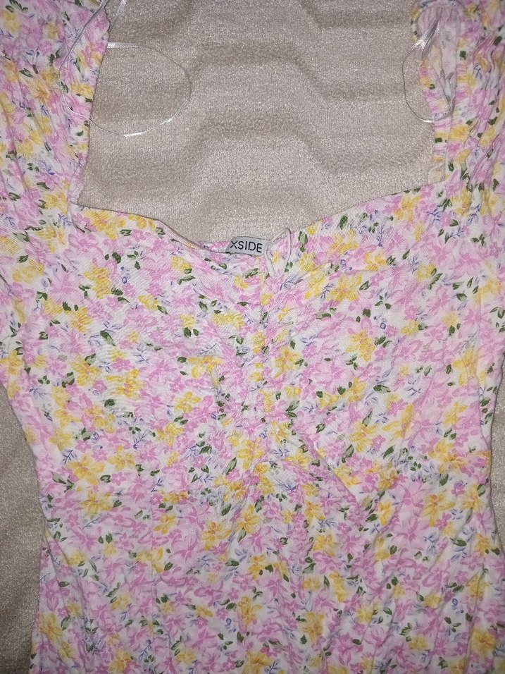 Pastel Renkli Dantel Detaylı Uzun Bohem Elbise - Görsel 2