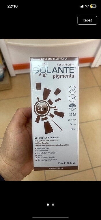 Solante güneş kremi