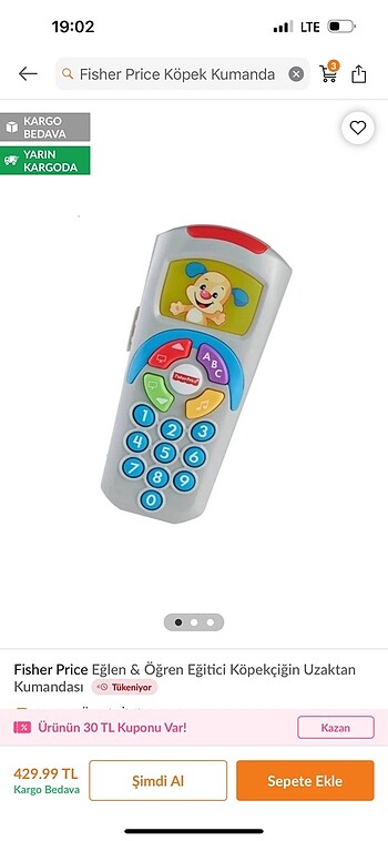 Beden Fisher Price eğitici köpekçiğim kumandası