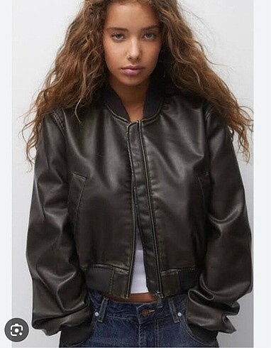 xs Beden PULL & BEAR Bomber Deri Ceket