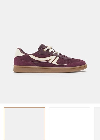 Pull and Bear Retro Detayli Bordo Spor Ayakkabi