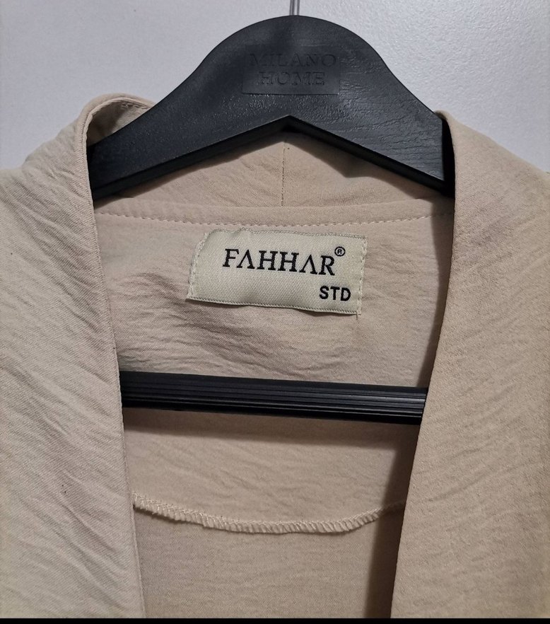 Fahhar marka .Bej Uzun Kollu Bohem Kadın Elbise - Görsel 2