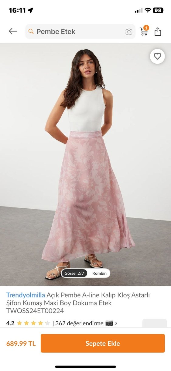 Pembe Uzun Etek - Görsel 3