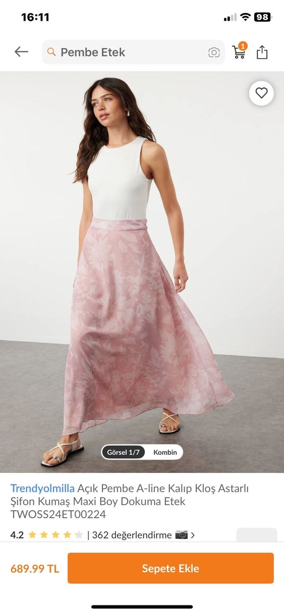 Pembe Uzun Etek - Görsel 2