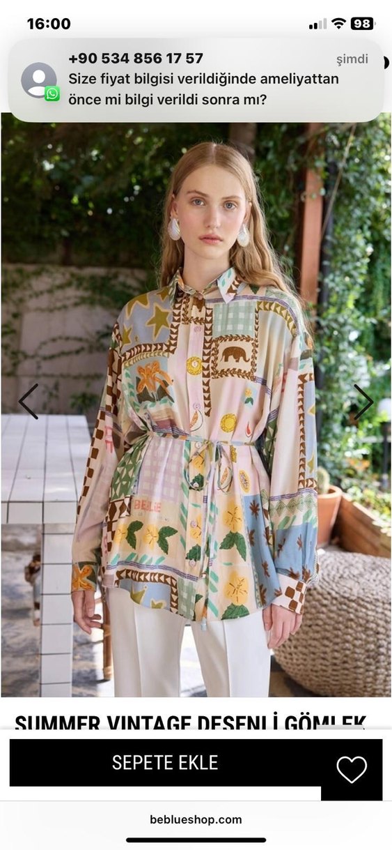 Be Blue Vintage Desenli Kadın Gömlek - Görsel 2