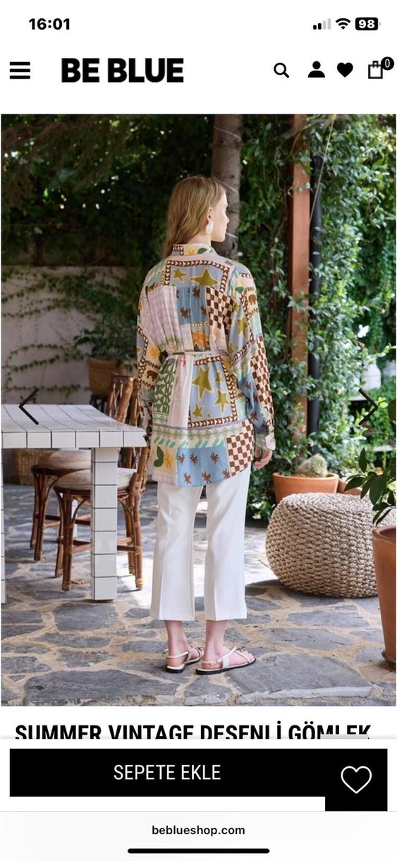 Be Blue Vintage Desenli Kadın Gömlek - Görsel 3