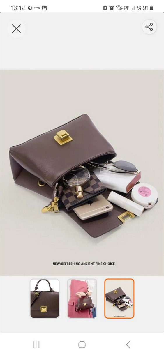 Kahverengi Deri Kadın Çanta.Zenjefil marka - Görsel 3