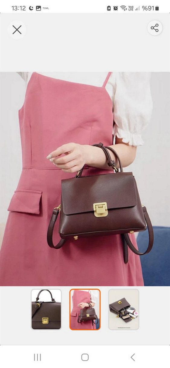 Kahverengi Deri Kadın Çanta.Zenjefil marka - Görsel 2