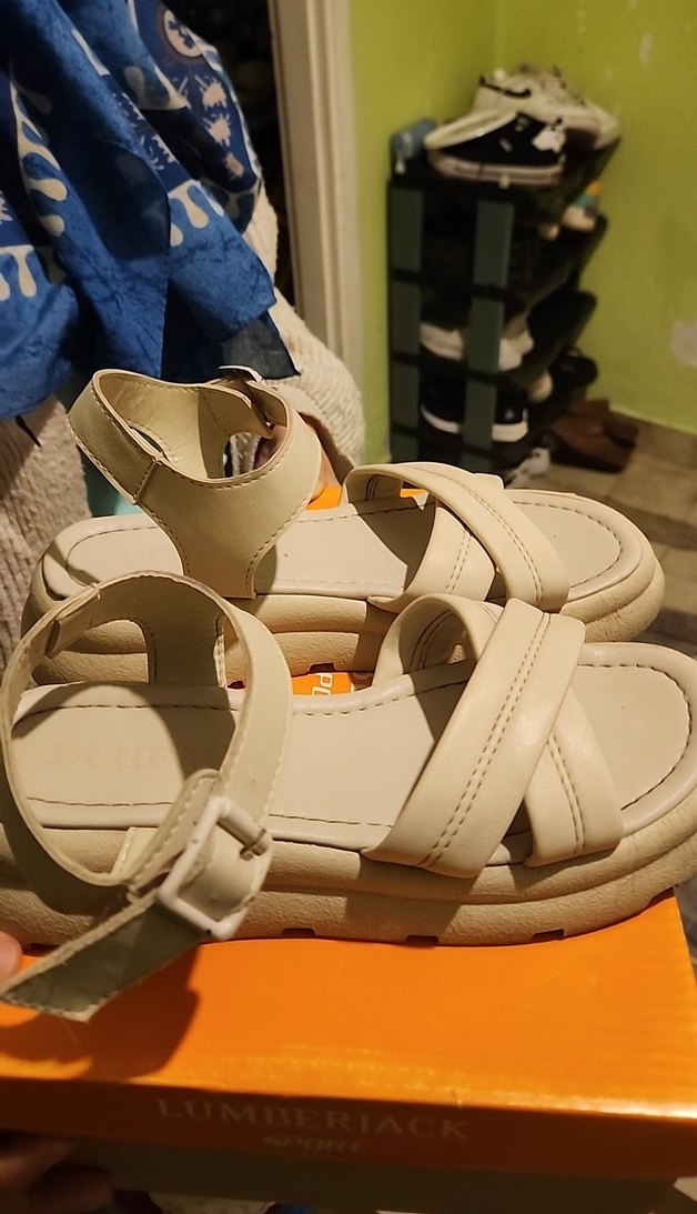 Bej Kadın Dolgu Topuklu Sandalet - Görsel 3