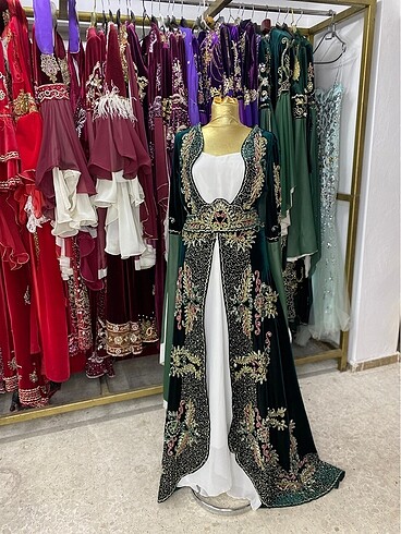 42 Beden yeşil Renk KAFTAN 15