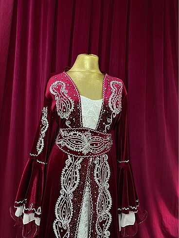 44 Beden bordo Renk KAFTAN 51
