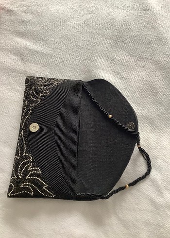 Eşiyok-Boncuk İşlemeli Siyah Bohem Kadın Clutch Çanta - Görsel 4