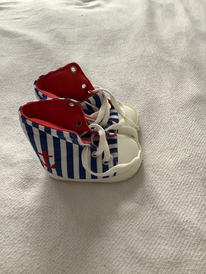 Çizgili Renkli Erkek Bebek İlk Adım Ayakkabısı - Görsel 2