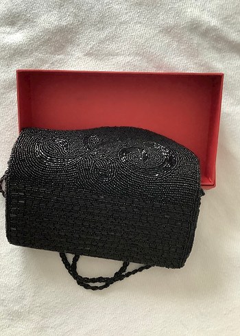 İşlemeli Boncuklu Kadın Portföy Çanta- sıfır sayılır - Görsel 3