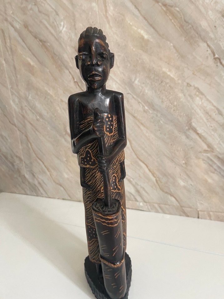 İTALYA MENŞELİ EL OYMA AFRİKA ETNİK HEYKEL - Görsel 3