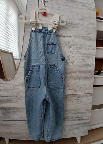 Zara Mavi Denim Bol Kesim Tulum