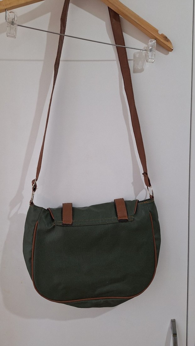 Kahverengi Deri Tokalı Kadın Çanta - Görsel 2