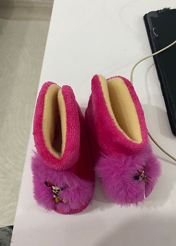 Kız Çocuk Pembe Peluş Ev Terliği - Görsel 2