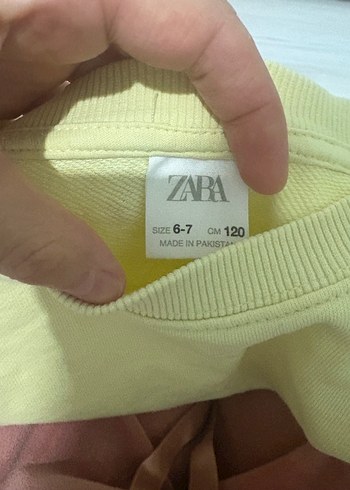 Zara Kız Çocuk Sarı Bisiklet Yaka Sweatshirt