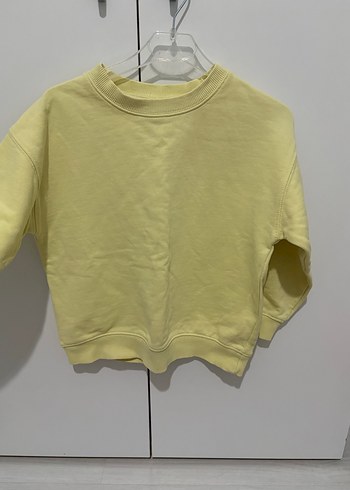 Kız Çocuk Sarı Bisiklet Yaka Sweatshirt