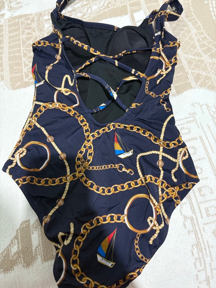 Zincir Detaylı Lacivert Kadın Mayo - Görsel 2