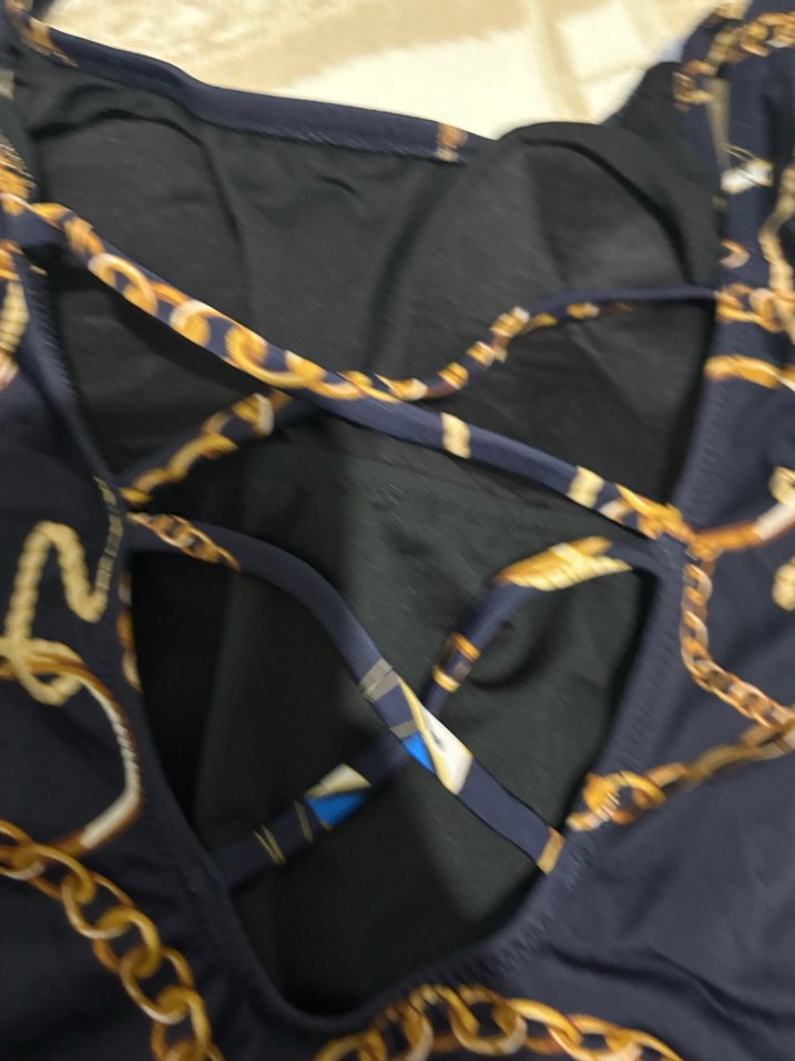 Zincir Detaylı Lacivert Kadın Mayo - Görsel 3