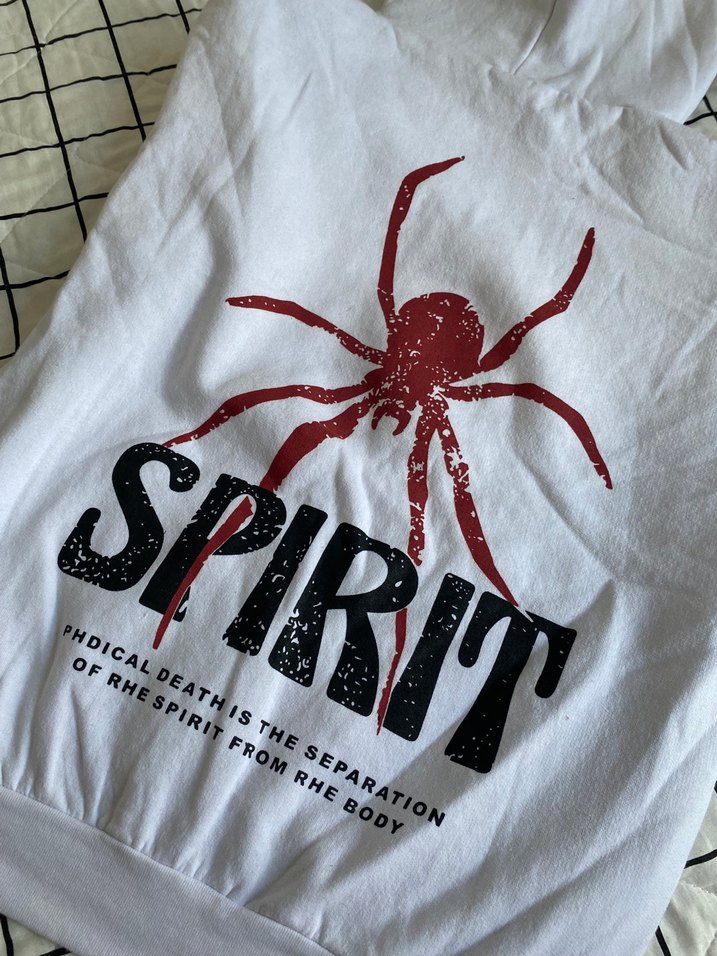 Beyaz Kapüşonlu Uzun Kollu Sweatshirt spırıt - Görsel 2