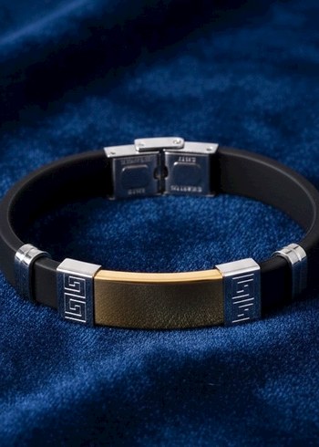 Erkek Siyah Deri Çelik Bileklikler - Görsel 11