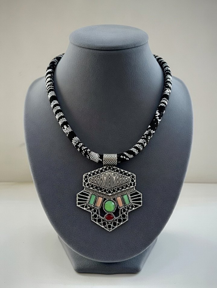 Renkli Boncuklu Bohem Kadın Kolye - Görsel 4