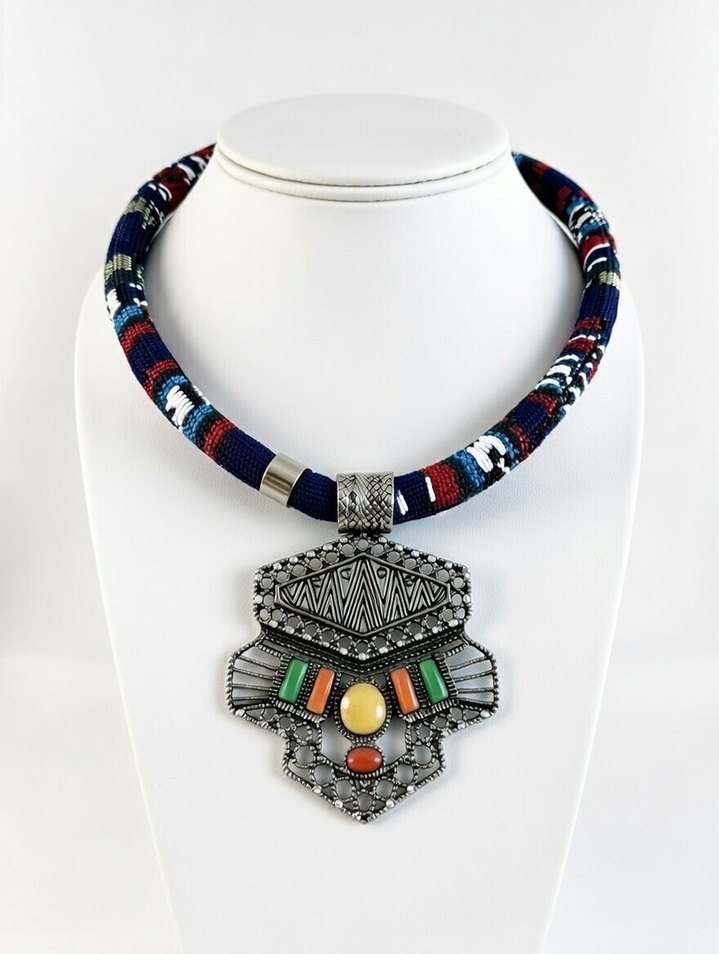 Renkli Boncuklu Bohem Kadın Kolye - Görsel 3