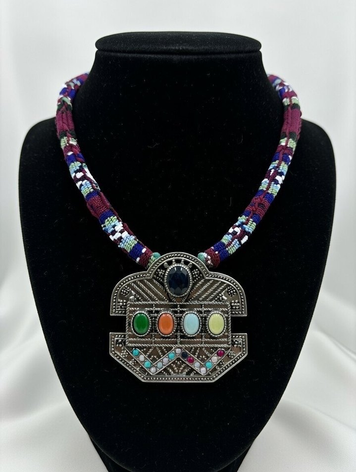 Renkli Boncuklu Bohem Kadın Kolye - Görsel 2