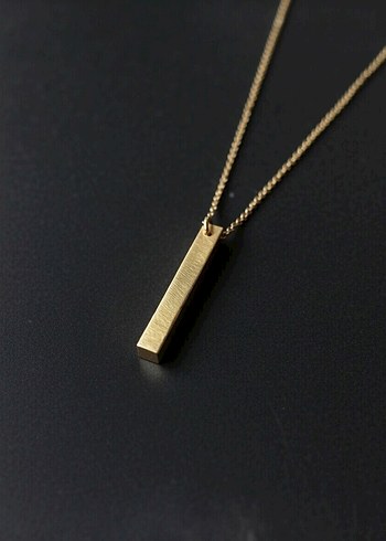 Gold çelik çubuk kolye - Görsel 2