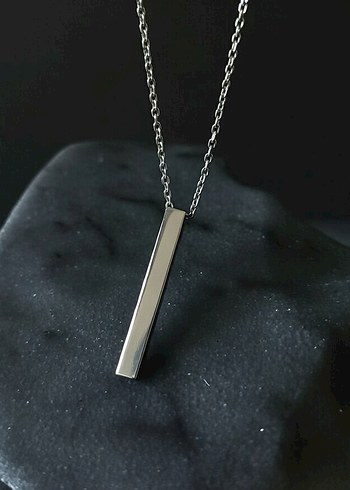 Gri Çelik çubuk kolye - Görsel 2