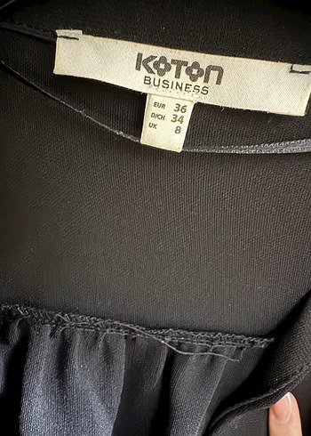s Beden Koton Siyah Gömlek Elbise