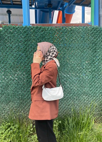 Kadın Blazer ceket kahverengi - Görsel 3