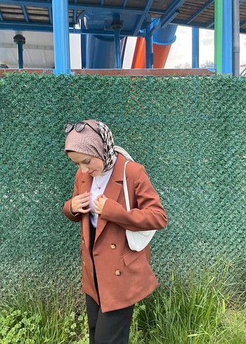 Kadın Blazer ceket kahverengi - Görsel 2