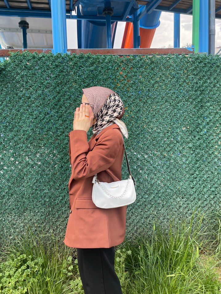 Kadın Blazer ceket kahverengi - Görsel 3