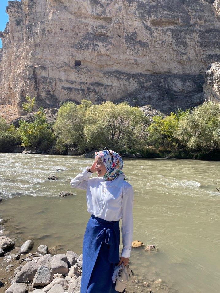 Mavi Bağlamalı Pamuklu Midi Etek ve gömlek (takım) - Görsel 2